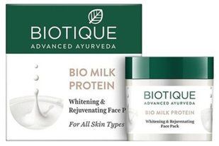 Освітлююча та живильна маска для сяйва шкіри | Biotique Bio Milk Protein Instant Glow Brightening Face Pack 50 г MilkProtein FP 50gm фото
