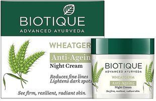 Живильний нічний крем для відновлення та зволоження шкіри Biotique Bio Wheat Germ Youthful Nourishing Night Cream 50 г Wheatgerm Night cream 50GM фото