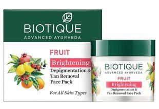 Освітлююча фруктова маска для сяйва та вирівнювання тону шкіри | Biotique Bio Fruit Brightening Depigmentation Face Pack 75 г Fruit Brightening FP 75gm фото