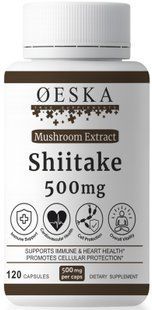 Шиїтаке Екстракт 500 мг Oeska 120 капсул | Shiitake Extract | 40% полісахаридів 566254364 фото